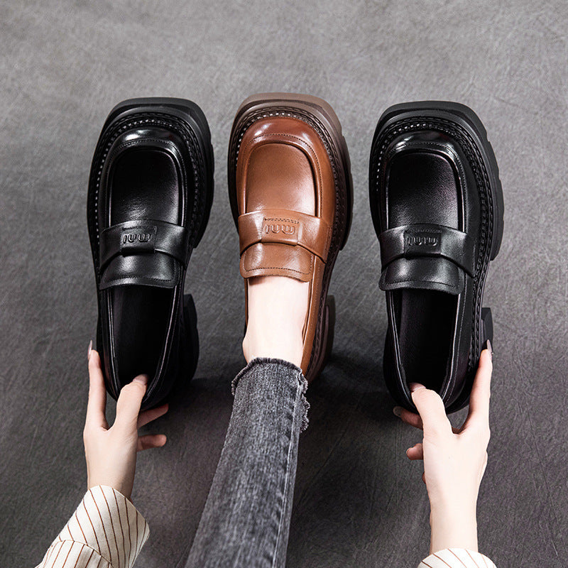 Women's First Layer Cowhide Autumn Genuine Thick Loafers