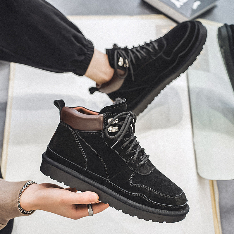 Men's Innovative Stylish Fur Thickened Warm Snow Boots