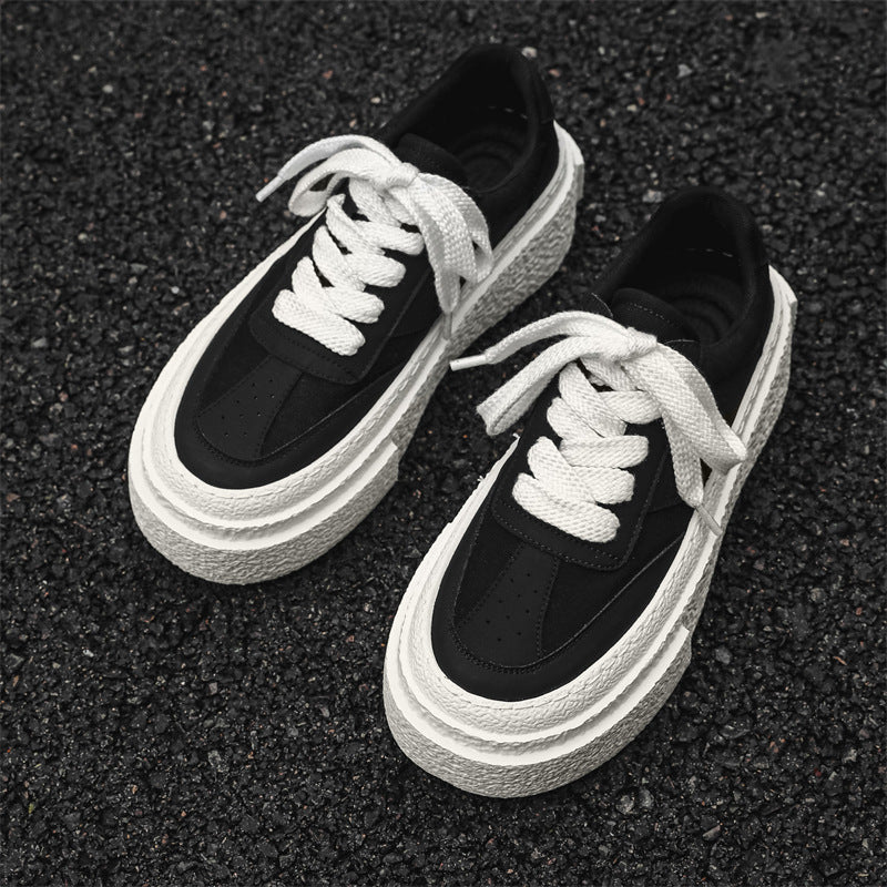 Men's High-grade Design Sense Niche Platform Heightened Men's Casual Leather Shoes