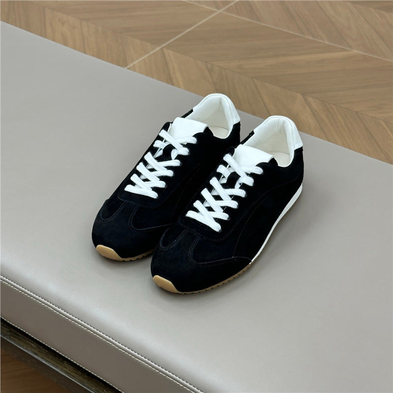 Women's Retro German Training Flat Lace Up Sneakers