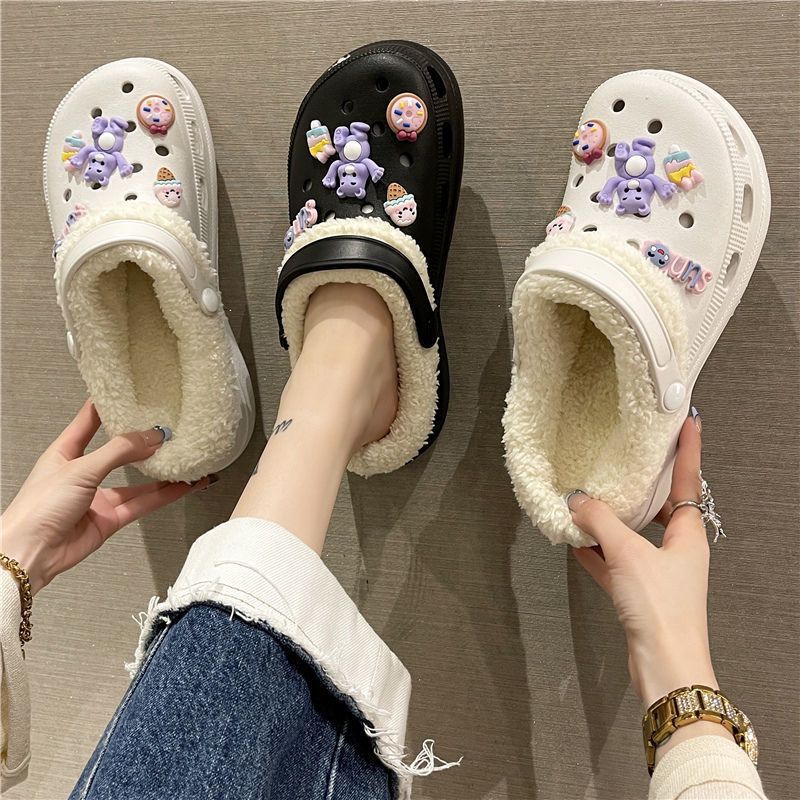 Women's Winter Fleece-lined Warm Cute Couple Cotton Home Women's Shoes