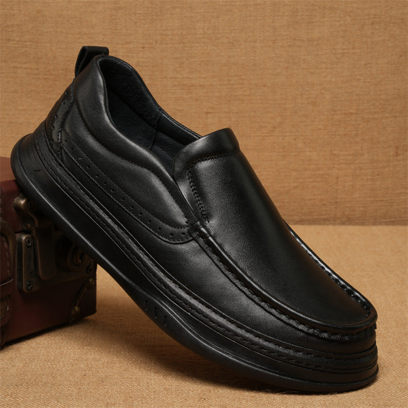 Men's British Style Fashion Rubber Sole Shoelace Decorative Leather Shoes