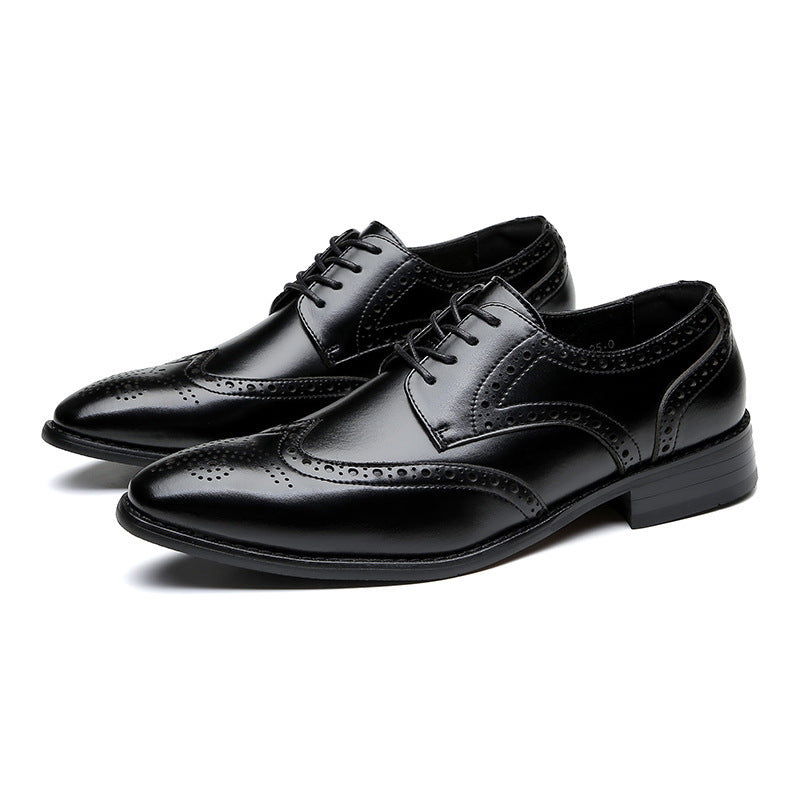 Men's Insole Formal Carved Genuine Brogue Office Men's Business Leather Shoes