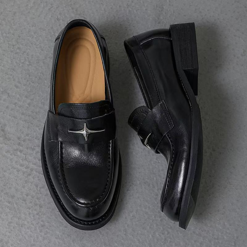 Horse Breathable British Cover Foot Soft Genuine Surface Washed Comfortable Loafers