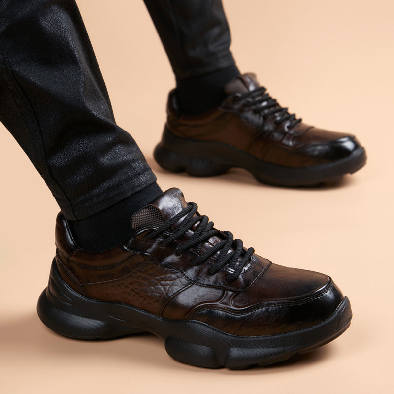 Men's Sports British Style Trendy Support Ciphertext Men's Business Leather Shoes