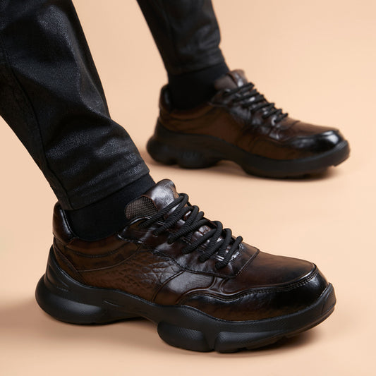 Men's Sports British Style Trendy Support Ciphertext Men's Business Leather Shoes