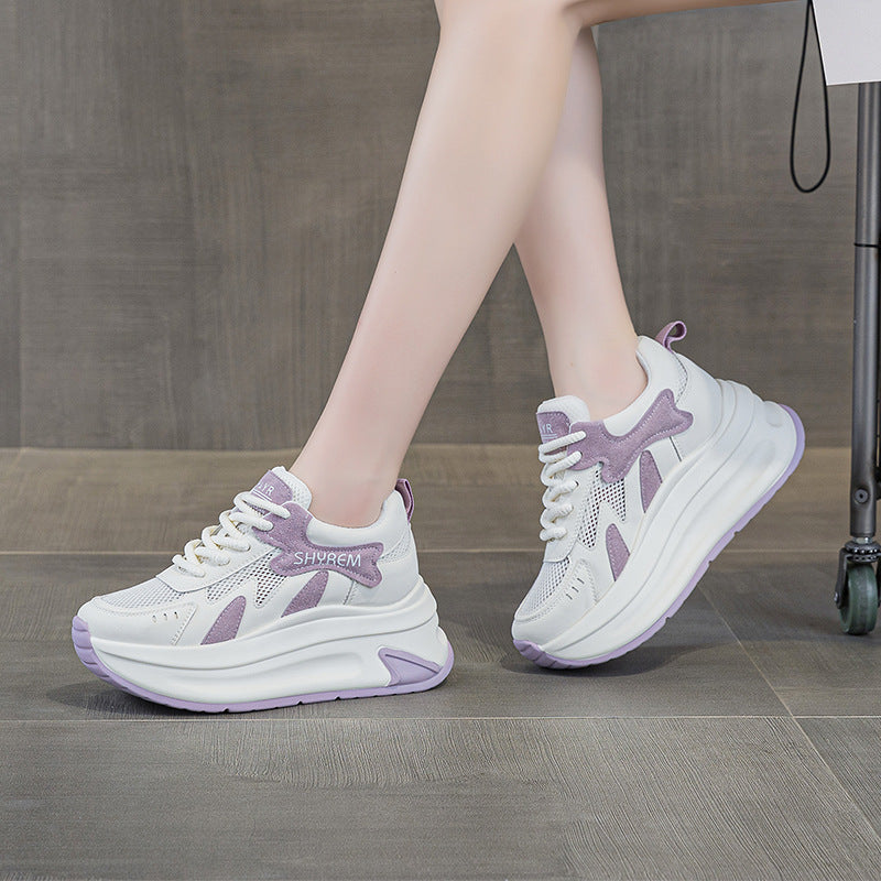 Platform White Good-looking Summer Mesh Increased Casual Shoes