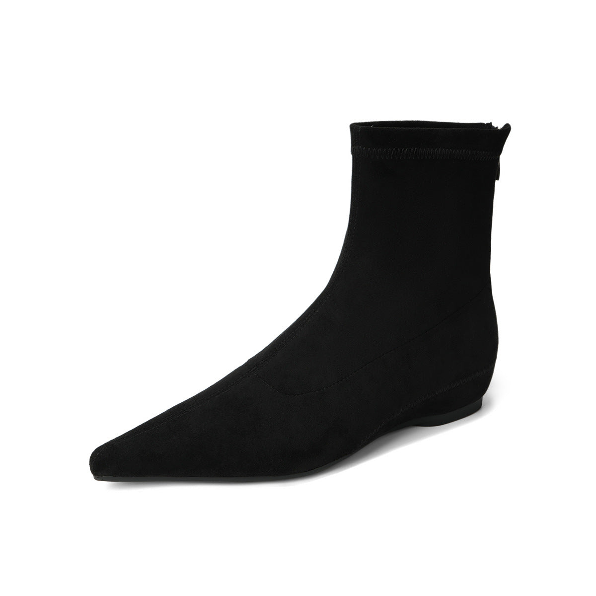 Women's Frosted Suede Flat Socks Skinny Temperament Short Heels