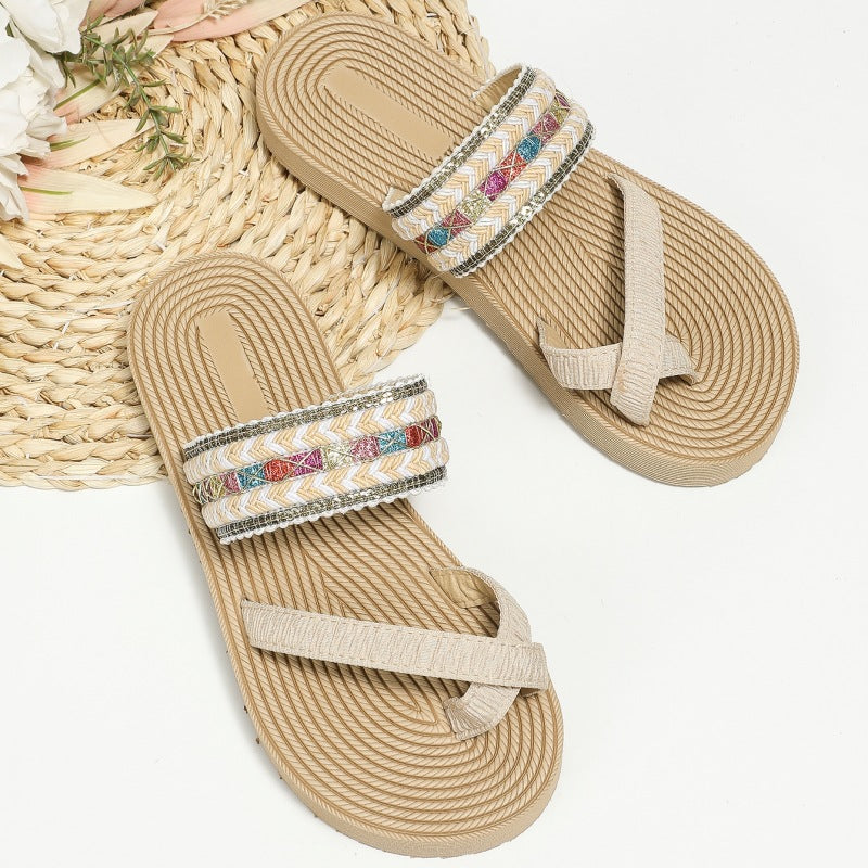 Women's Style Summer Cross Fashion Imitation Hemp Sandals