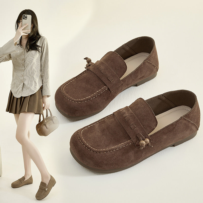 Women's Large Size Retro Slip-on Flat Soft Loafers