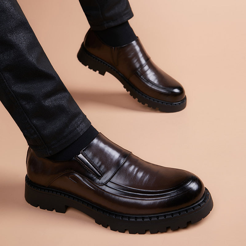 Men's Fashion Slip-on Business Green Support Leather Shoes