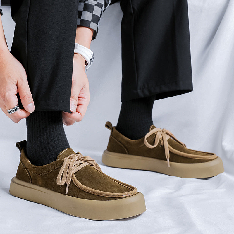 Cool Men's Fashion Suede Spring Green Sneakers