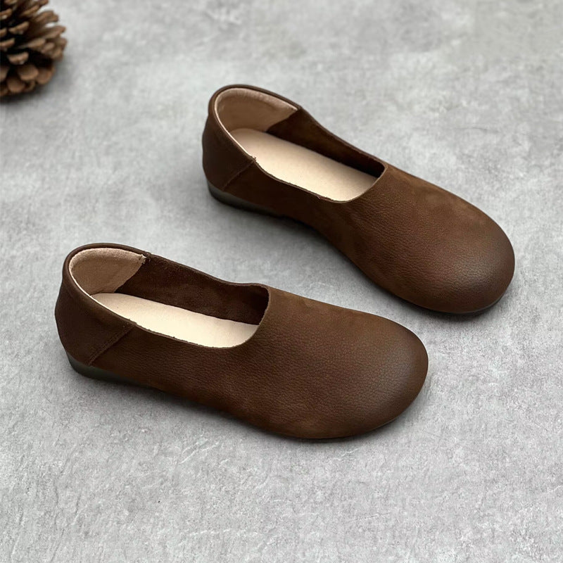 Women's Artistic Crafts Slip-on Genuine Pumps Retro Cotton Linen Style Mori Women's Casual Shoes