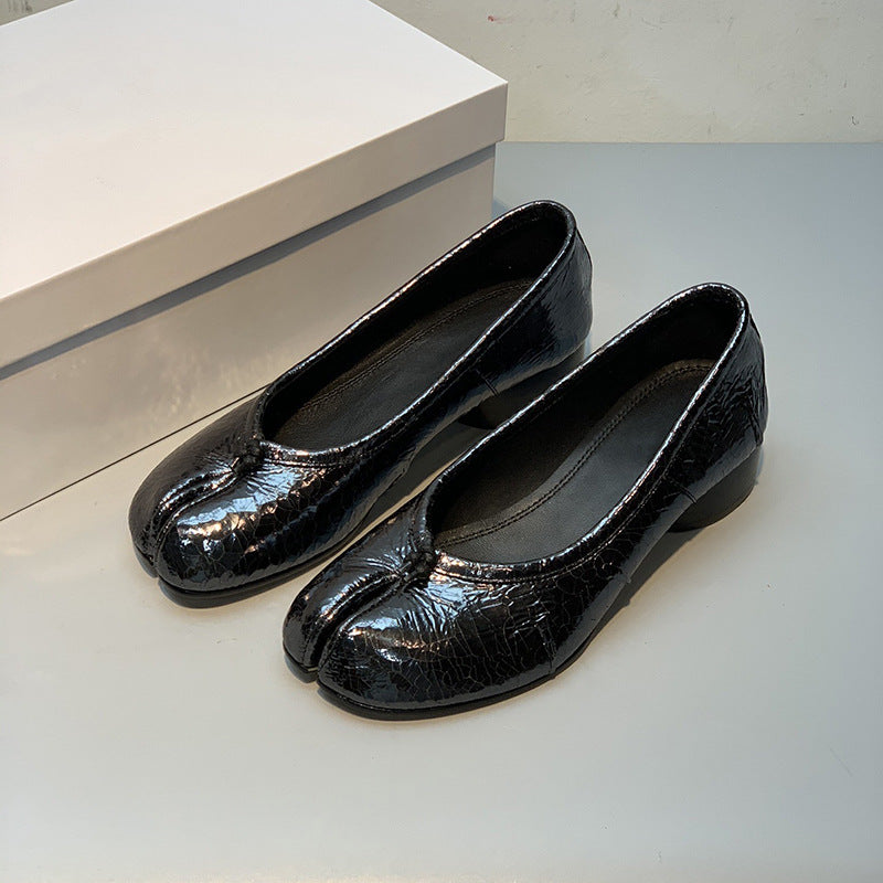 Women's Sheepskin Flat Low-cut Summer Retro Easy Matching Slip-on Leather Shoes