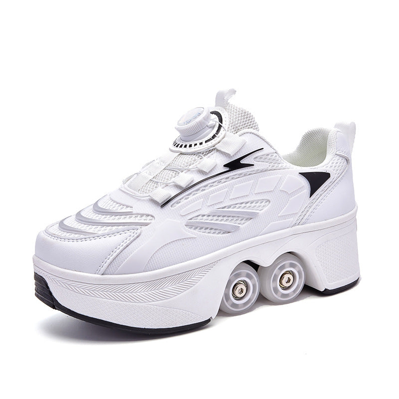 Children's Summer Walking Slip-on Flashing Light Boys Skating Primary School Four Children's Sports Shoes