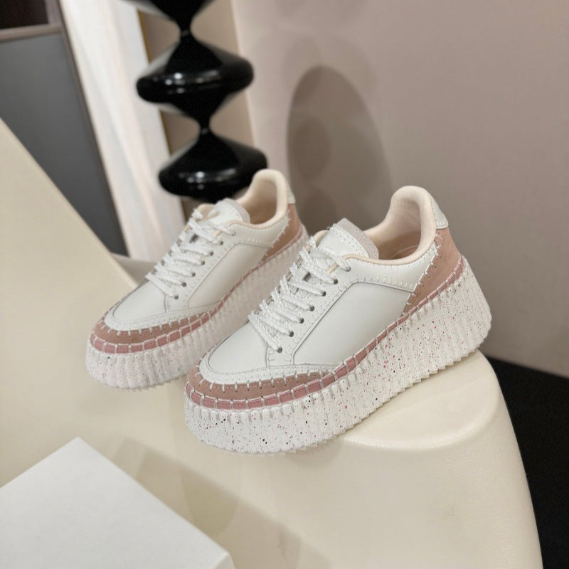 Women's Bottom Little Gospel Platform Fashion Round Toe Lace Women's Sports Shoes