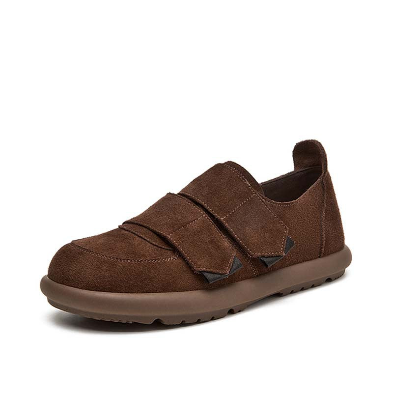 Women's Retro Style Flat Velcro Soft Bottom Shallow Mouth Women's Casual Shoes