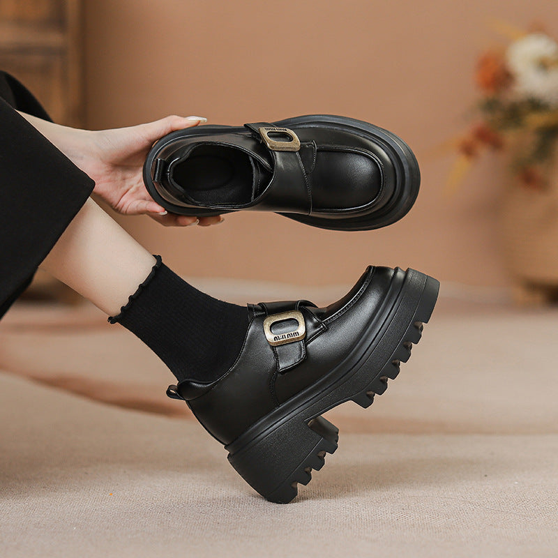Women's Genuine Platform Spring British Style Pumps Loafers