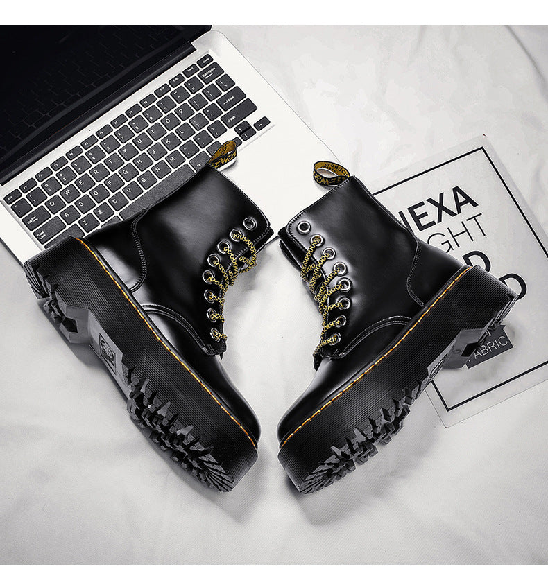 Women's Hole Side Zipper British Ankle Muffin Casual Shoes