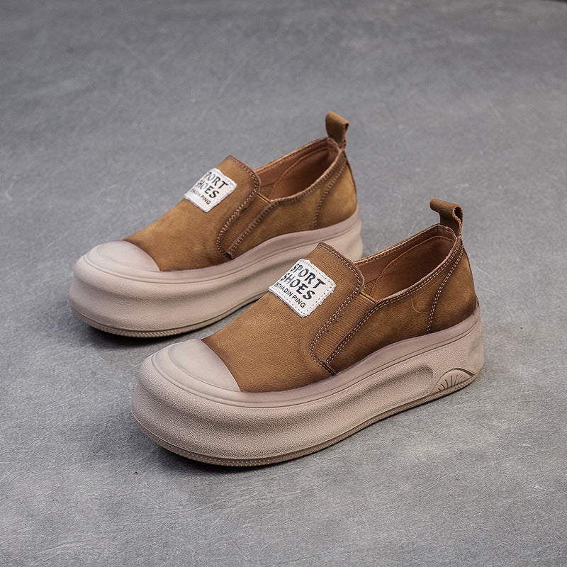 Women's Toe Vintage Thick Bottom Four Pumps Ugly Casual Shoes