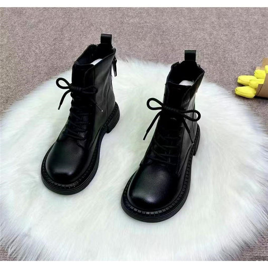 Women's Small Martin British Style Short Flat Women's Leather Boots