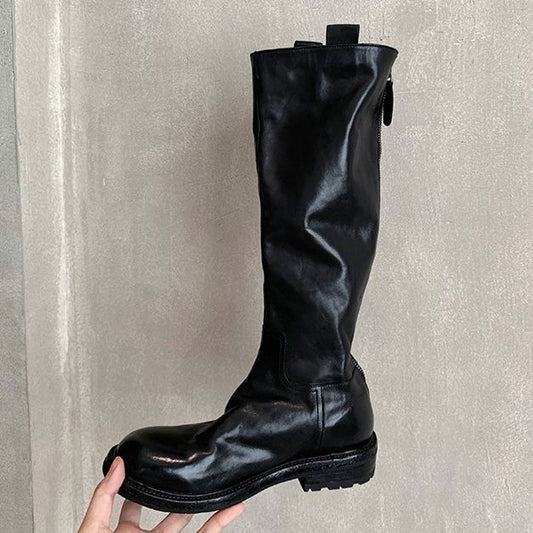 Women's Vintage Martin Washed Horse High Tube Thin Boots