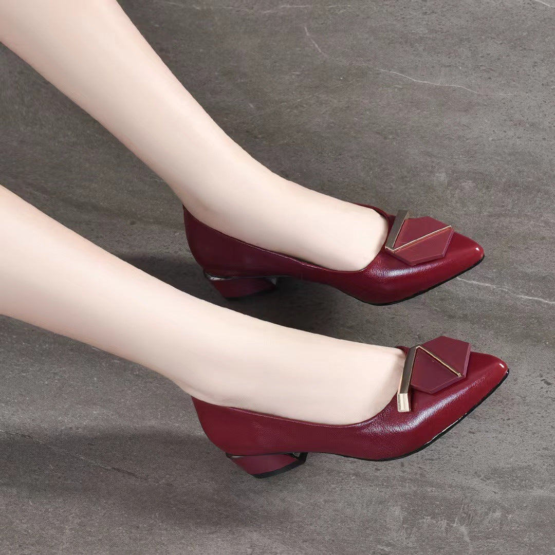 Women's Summer High Stiletto Autumn Small Low-cut Authentic Heels