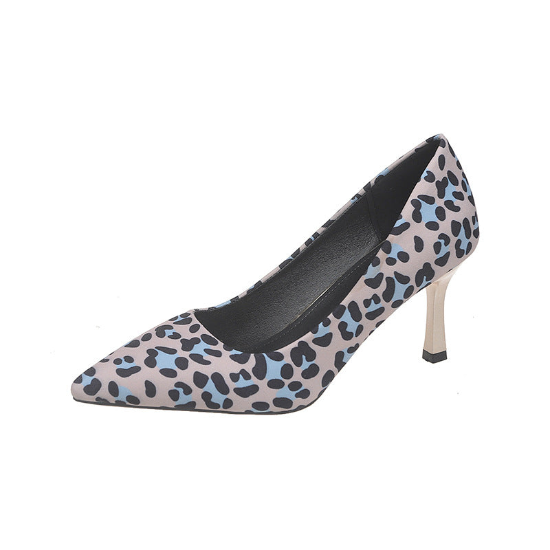 Women's Size High Sexy Leopard Pointed Stiletto Fashion Women's Shoes