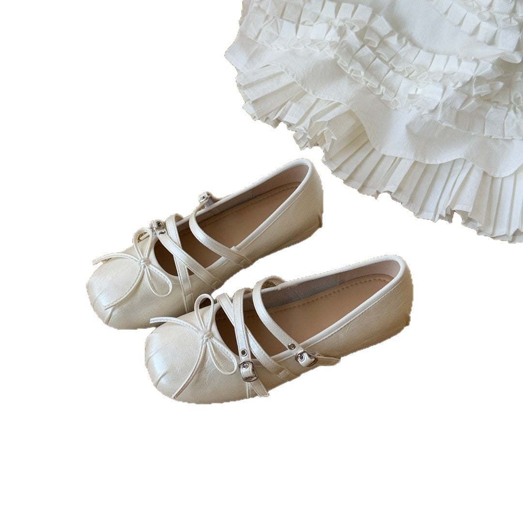 Version Mary Jane Sier Bow Pumps Slippers