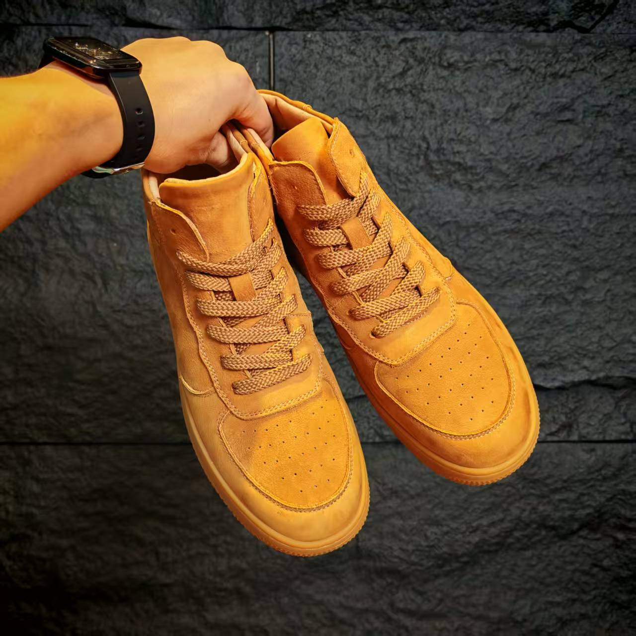 Layer Cowhide Air Force Breathable Platform Sports Height Casual Shoes