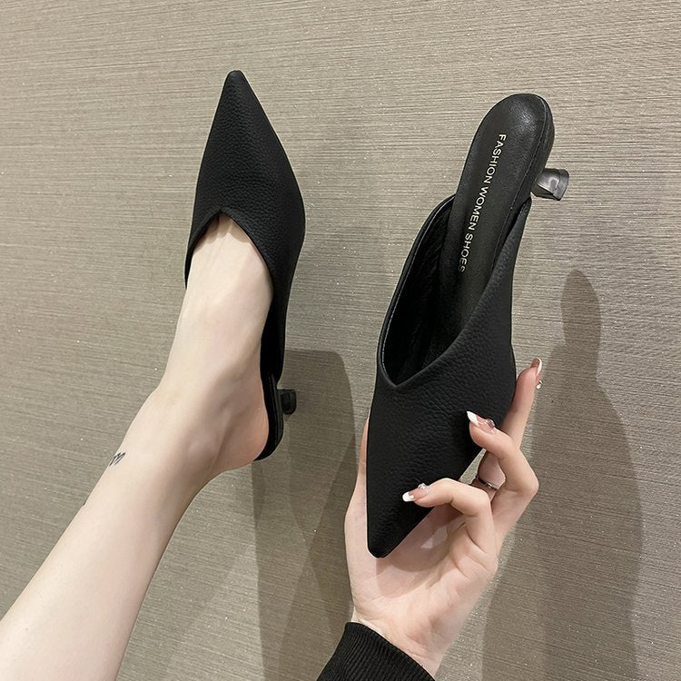 Women's Spring Korean Style Pointed Toe Cap Heels