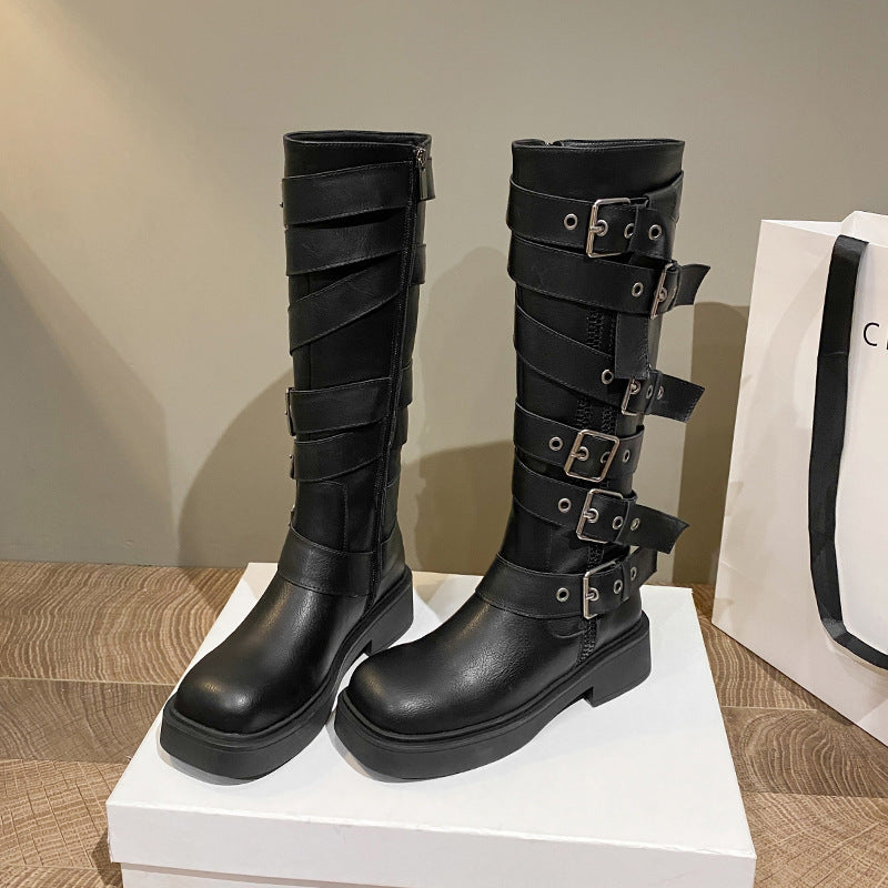 Women's Bottom Below The Knee Fat Round Boots