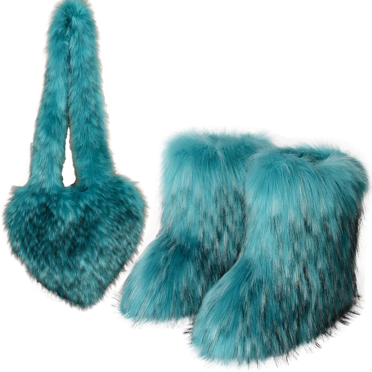 Children's Hot Fried Street Fur Length Plush Bag Snow Boots