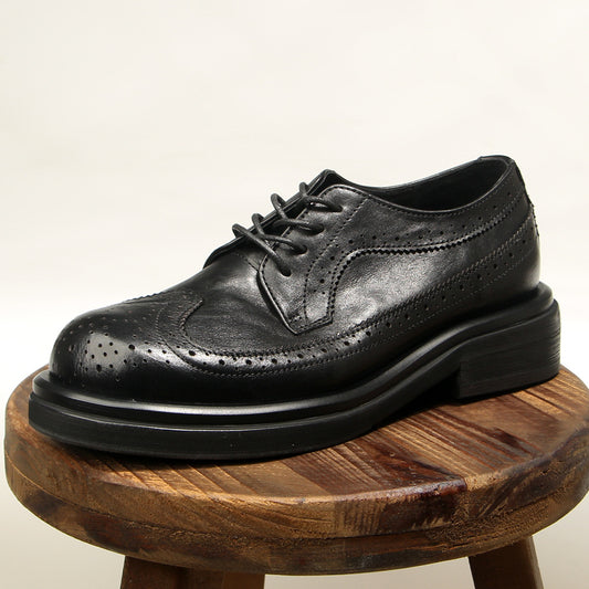 Men's British Fashion First Layer Cowhide Retro Leather Shoes