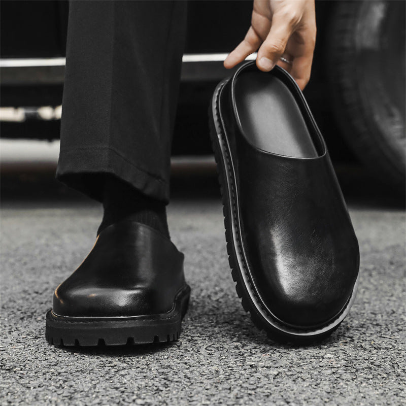 Men's Closed Toe Ugly Cute Half Slip-on Slippers