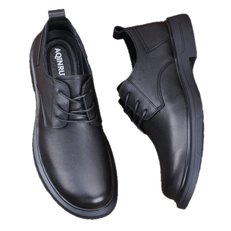 Men's Layer Cowhide Breathable Soft Bottom Business Men's Shoes