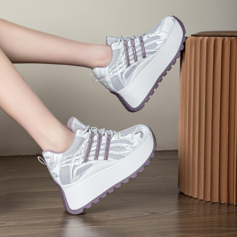Women's Small Thick-soled Heightened Daddy Lightweight Soft Sole Spring Casual Shoes