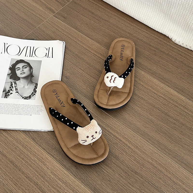 Cute Flip-flops Outerwear Female Summer Versatile Soft Bottom Sandals