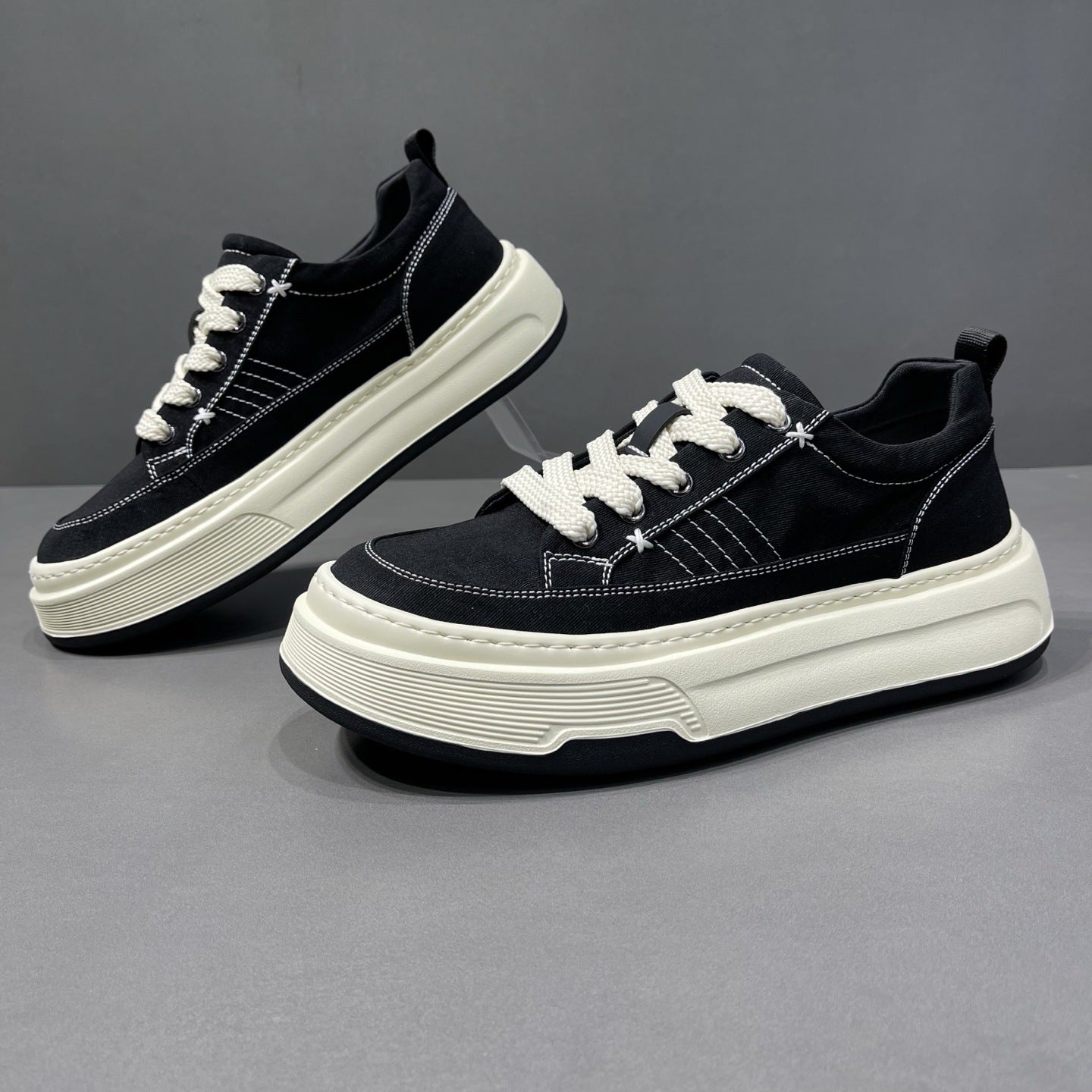Men's Korean Style Knitted Cloth Low Top Sports Men's Board Shoes