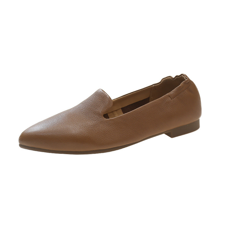 Women's First Layer Cowhide Flat Small Single-layer Summer Women's Casual Shoes