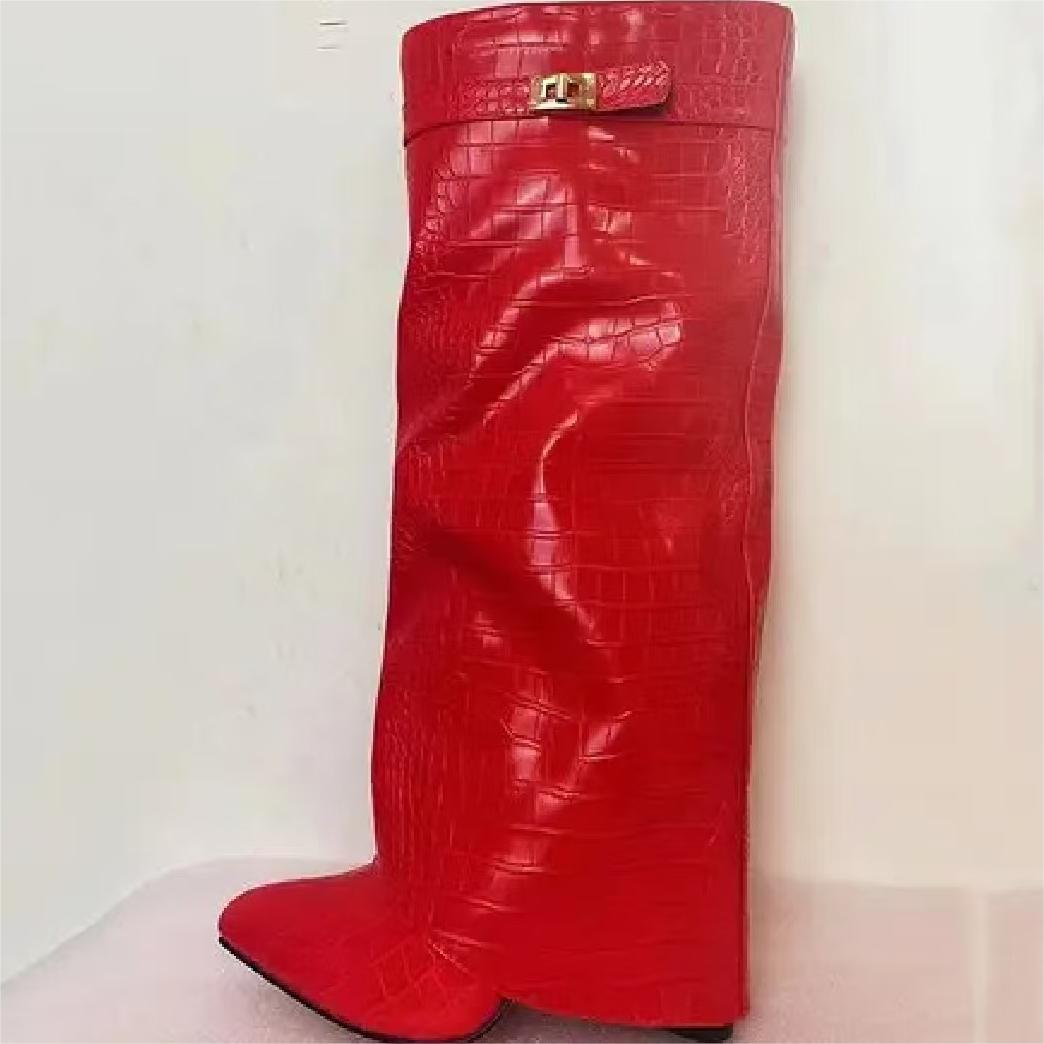 Pointed Toe Big Tube Circumference Comfortable Boots