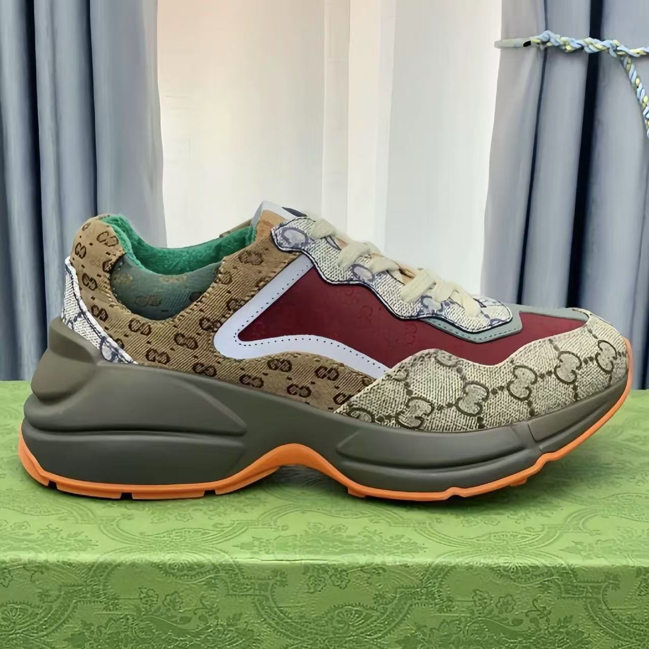 Women's Color Matching Printed Thick Bottom Not Women's Sports Shoes