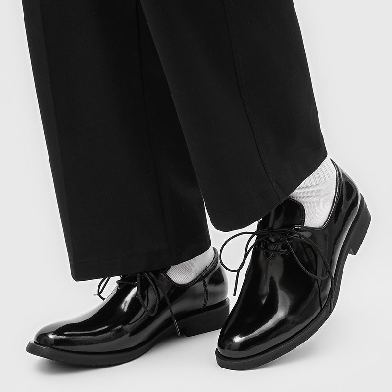 Men's Black Fashion Performance Suit Dancing Business Men's Casual Leather Shoes
