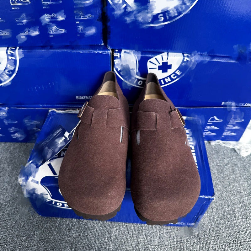 Women's Full Strap Pumps Single Buckle Pure Yuan Thick-soles Slippers
