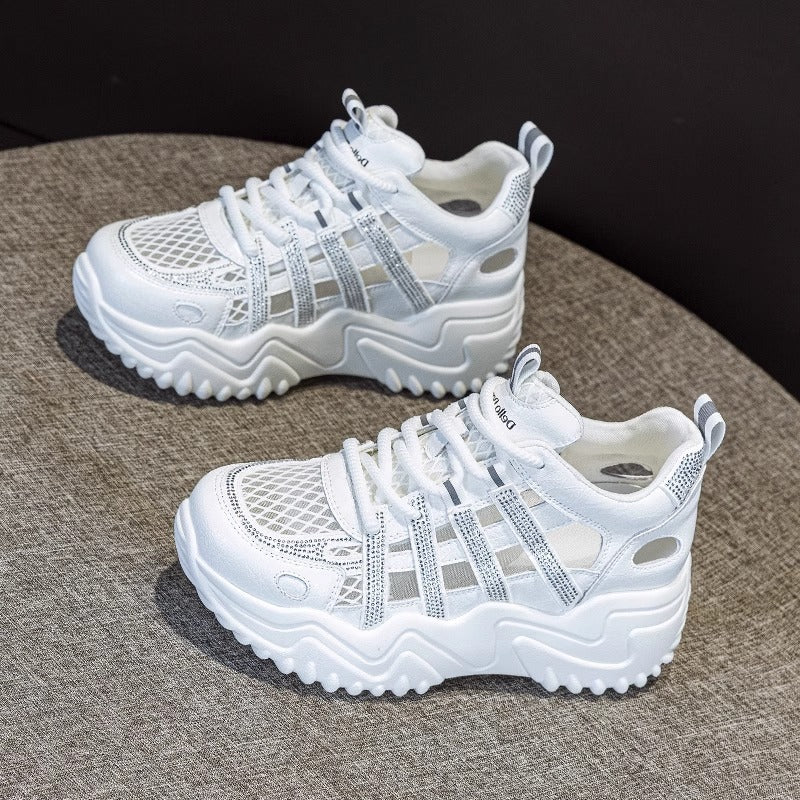Women's Breathable Clunky For Slimming Fashionable Color Matching Soft Wild Women's Casual Shoes