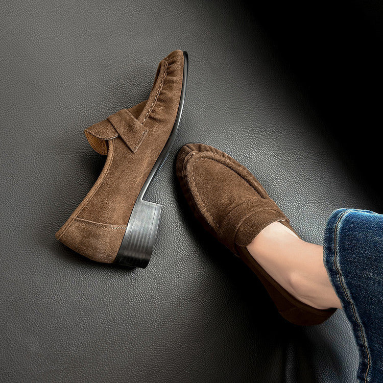Women's Early Spring Pumps Round Head Chunky Women's Fashion Shoes