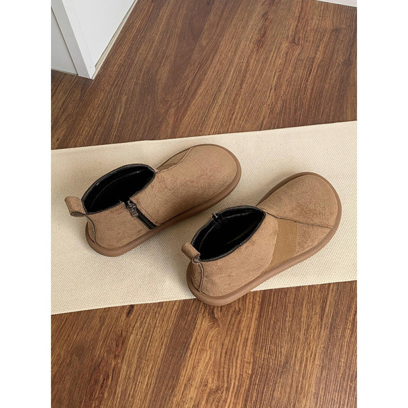 Women's Retro Booties Ankle Super Nice Round Toe Flat Bottom Boots