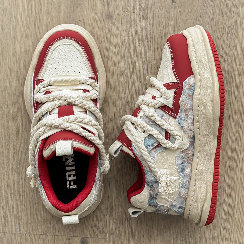 Invisible Height Increasing Insole Dissoed Bottom Color Men's Board Shoes