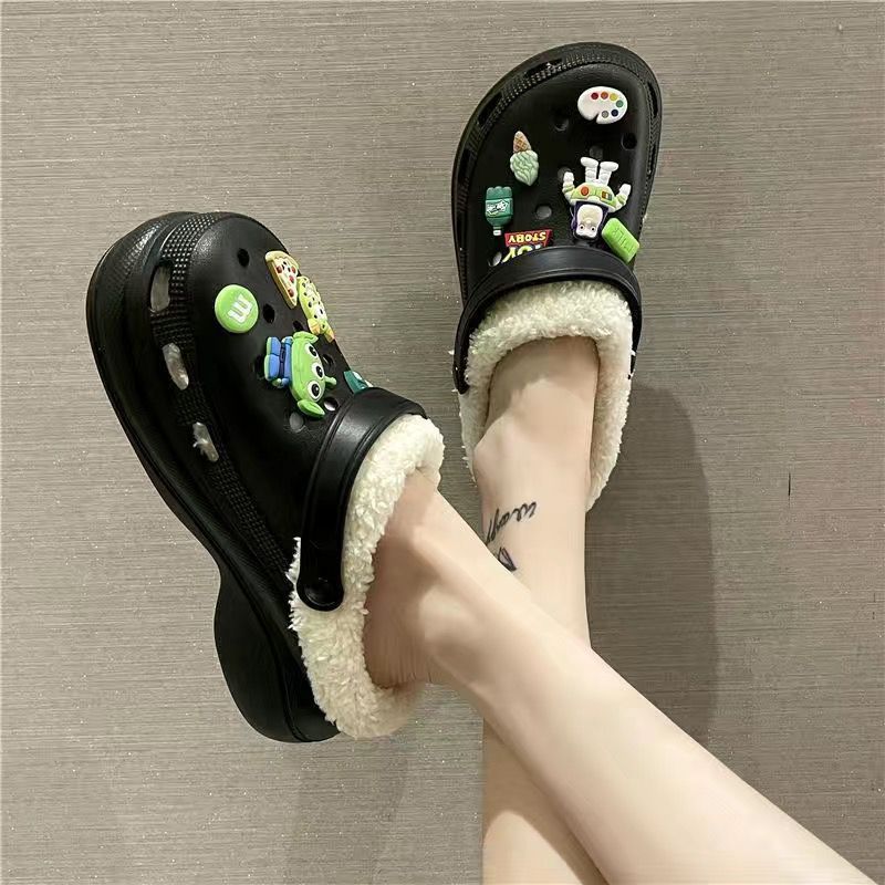 Women's Winter Fleece-lined Warm Cute Couple Cotton Home Women's Shoes