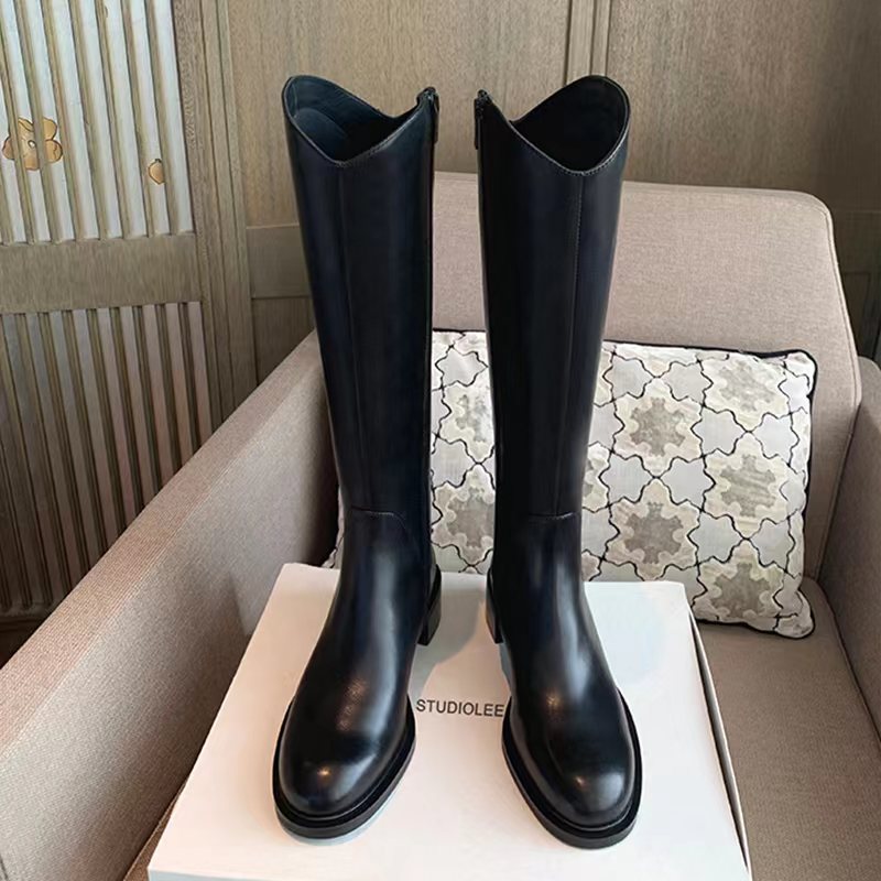 Women's V Cut Thick Bottom Fleece-lined Side Zipper Boots